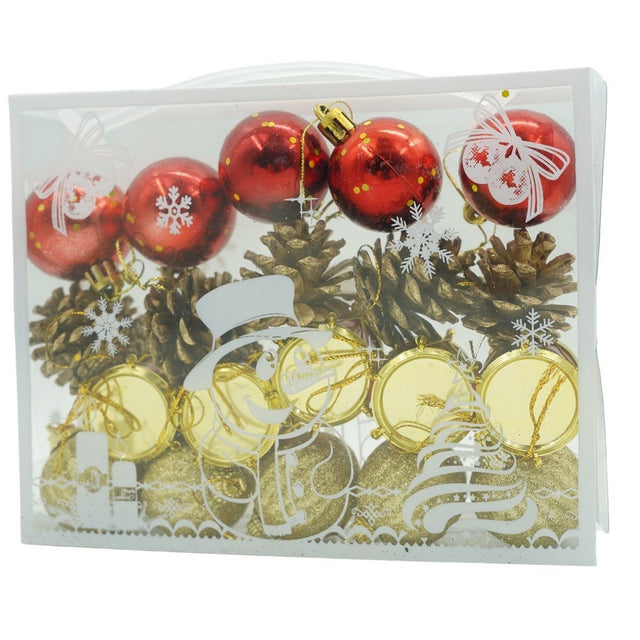 Set de 20 ornamente de brad, Flippy, de tip Glob, Multicolor, din polistiren, cu finisaj sclipitor , cutie  4  cm adancime x 20  cm lungime x 16  cm inaltime - vivimall.ro