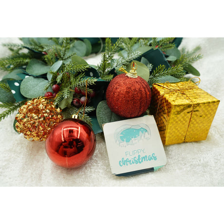 Set de 20 ornamente de brad, Flippy, de tip Glob, Rosu/ Auriu, din polistiren, cu finisaj sclipitor , cutie  6  cm adancime x 29  cm lungime x 24  cm inaltime - vivimall.ro