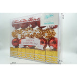 Set de 20 ornamente de brad, Vivimall, de tip Glob, Rosu/ Auriu, din polistiren, cu finisaj sclipitor , cutie  6  cm adancime x 29  cm lungime x 24  cm inaltime - vivimall.ro