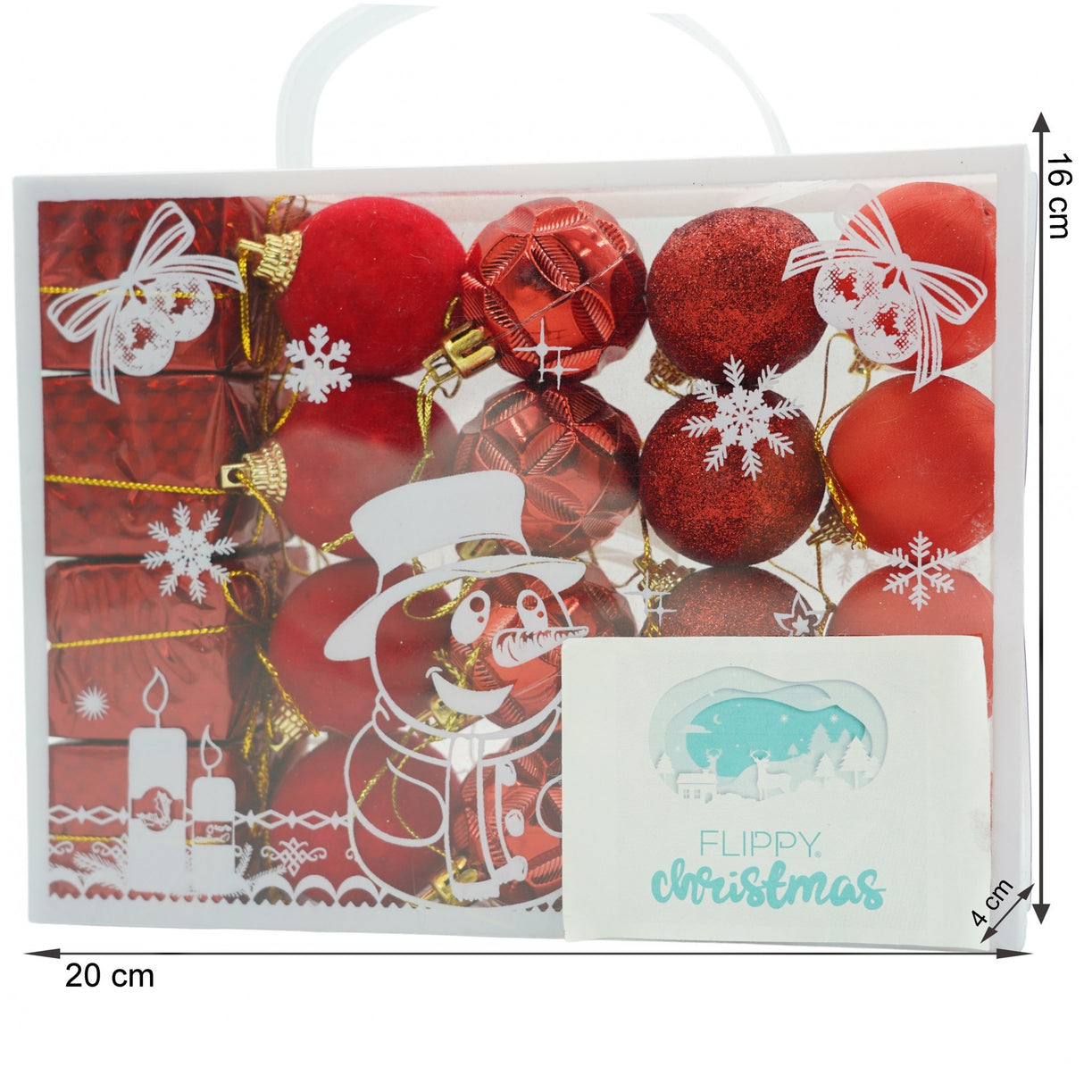 Set De 20 Ornamente De Brad, De Tip Glob, Din Polistiren, Cu Finisaj Sclipitor, Cutie 4 Cm Adancime X 20 Cm Lungime X 16 Cm Inaltime