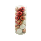Set De 24 Ornamente De Brad, De Tip Glob, / Rosu, Cu Ã¸ De 7 Cm, Din Plastic, Cu Finisaj Sclipitor , Cutie 16 Cm Lungime X 36 Cm Inaltime X 16 Cm Adancime, Resigilat - vivimall.ro