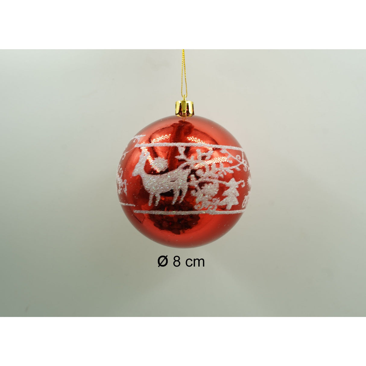 Set De 24 Ornamente De Brad, De Tip Glob, Cu Ã¸ De 8 Cm, Din Plastic, Cu Finisaj Sclipitor, Cutie 19 Cm Lungime X 42 Cm Inaltime X 19 Cm Adancime