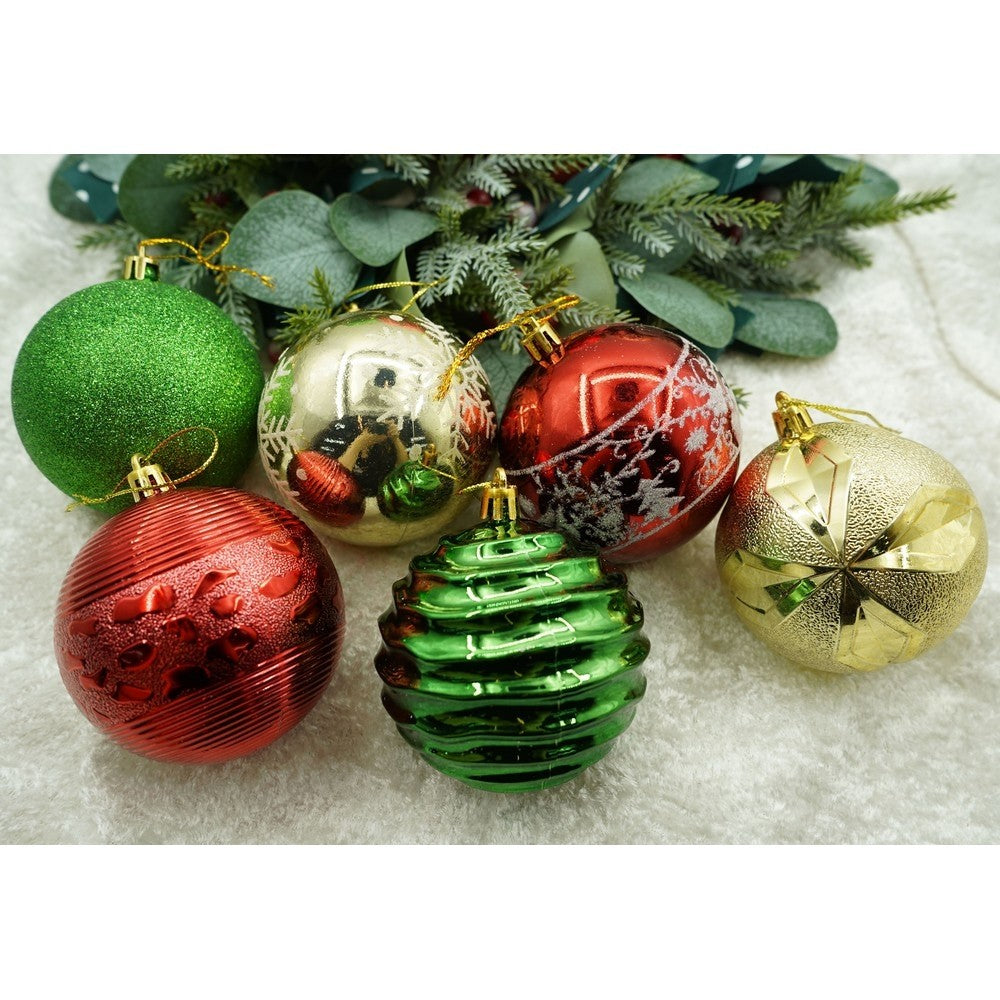 Set De 24 Ornamente De Brad, De Tip Glob, Cu Ã¸ De 8 Cm, Din Plastic, Cu Finisaj Sclipitor, Cutie 19 Cm Lungime X 42 Cm Inaltime X 19 Cm Adancime