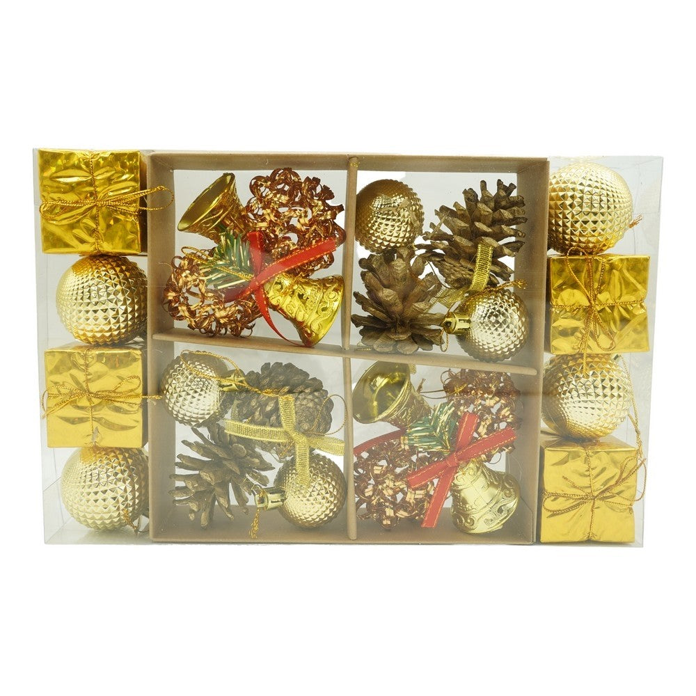 Set De 24 Ornamente De Brad, De Tip Glob, Din Polistiren, Cu Finisaj Sclipitor, Cutie 5 Cm Adancime X 29 Cm Lungime X 19 Cm Inaltime