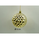 Set de 24 ornamente de brad, Flippy, de tip Glob, Rosu/ Auriu, cu ø de 8 cm, din plastic, cu finisaj sclipitor , cutie  19  cm lungime x 42  cm inaltime x 19  cm adancime - vivimall.ro