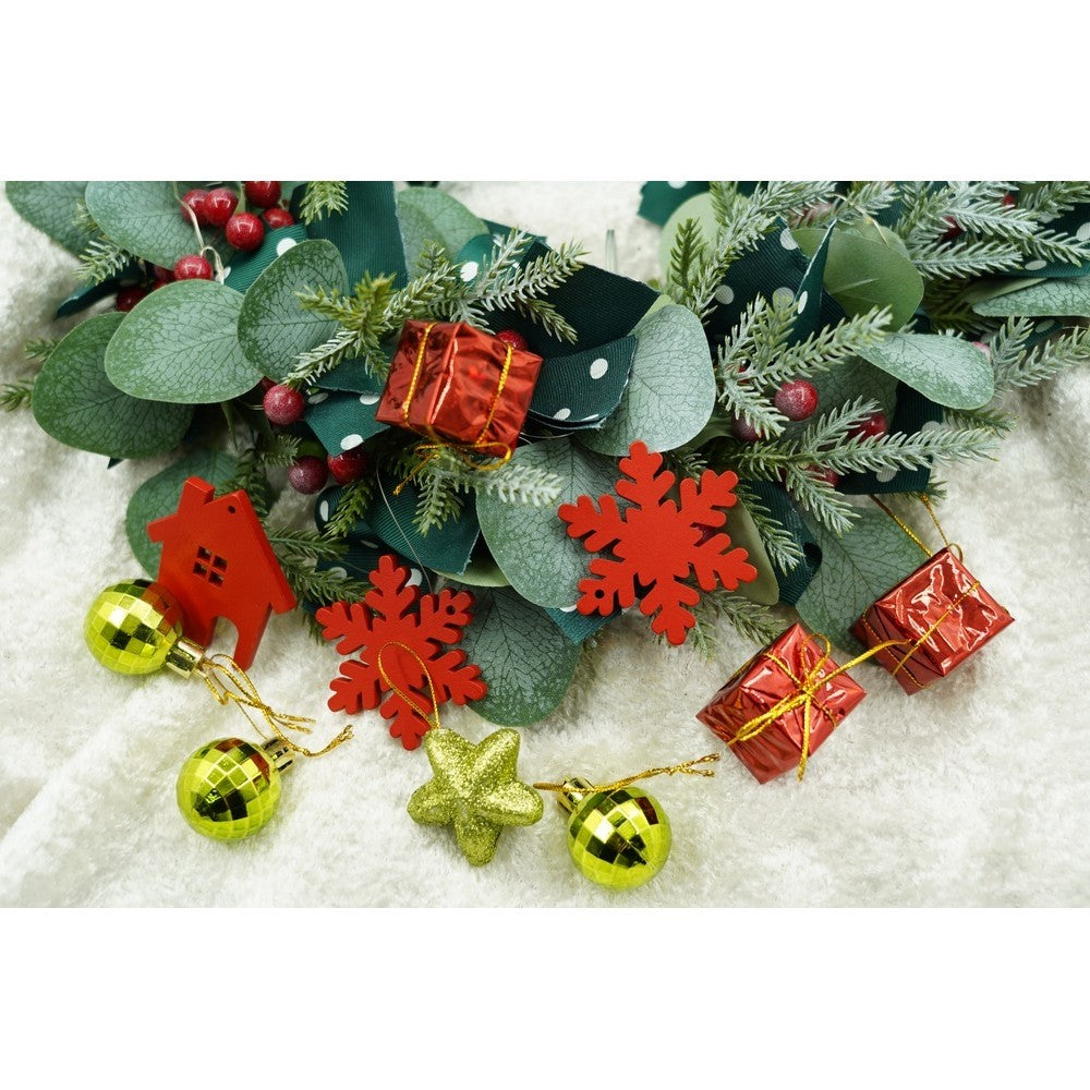 Set De 24 Ornamente De Brad, De Tip Glob, Rosu/, Din Polistiren, Cu Finisaj Sclipitor, Cutie 3 Cm Adancime X 20 Cm Lungime X 14 Cm Inaltime
