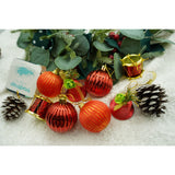 Set de 24 ornamente de brad, Vivimall, de tip Glob, Rosu/ Maro, din polistiren, cu finisaj sclipitor , cutie  5  cm adancime x 29  cm lungime x 19  cm inaltime - vivimall.ro