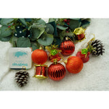 Set De 24 Ornamente De Brad, De Tip Glob, Rosu/, Din Polistiren, Cu Finisaj Sclipitor, Cutie 5 Cm Adancime X 29 Cm Lungime X 19 Cm Inaltime