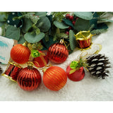 Set De 24 Ornamente De Brad, De Tip Glob, Rosu/, Din Polistiren, Cu Finisaj Sclipitor, Cutie 5 Cm Adancime X 29 Cm Lungime X 19 Cm Inaltime