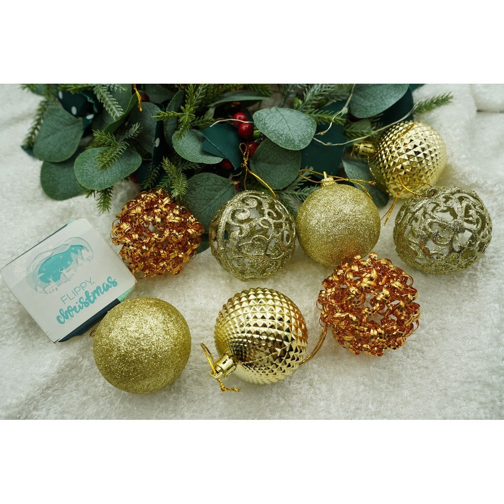 Set De 28 Ornamente De Brad, De Tip Glob, Cupru/, Din Polistiren, Cu Finisaj Sclipitor, Cutie 18 Cm Adancime X 22 Cm Inaltime X 18 Cm Lungime)