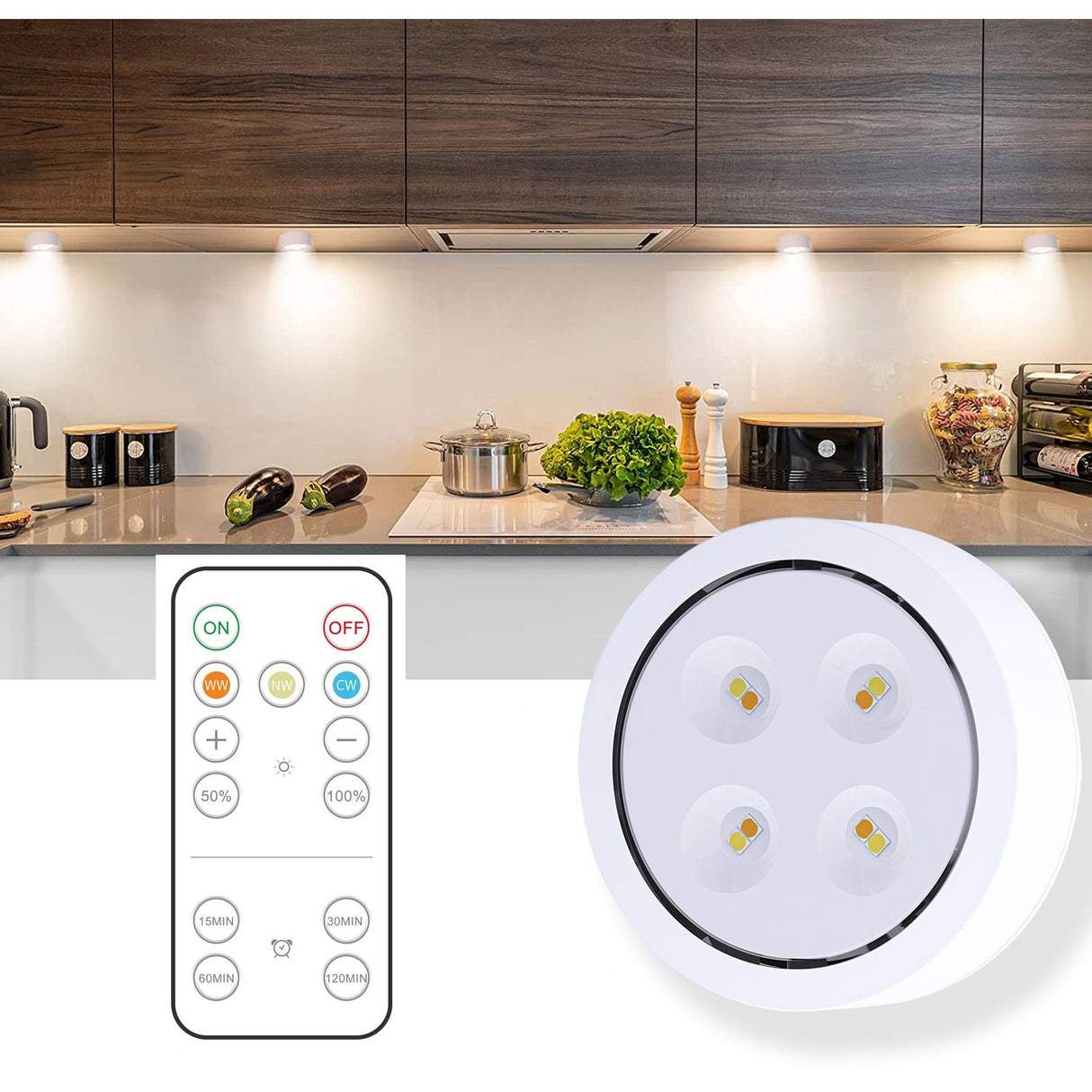 Set De 3 Lampi Led Fara Fir, Cu Baterii, 3 Culori De Lumina, Cu Telecomanda, Din Plastic - vivimall.ro