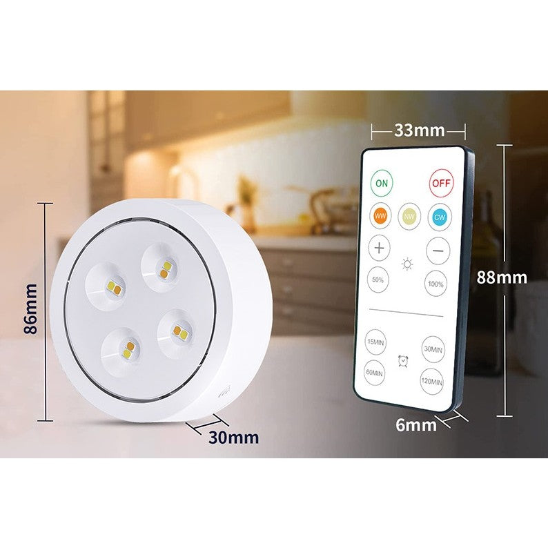Set De 3 Lampi Led Fara Fir, Cu Baterii, 3 Culori De Lumina, Cu Telecomanda, Din Plastic - vivimall.ro