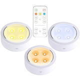 Set de 3 Lampi Led Flippy, Fara Fir, Cu Baterii, 3 Culori de Lumina, cu Telecomanda, din Plastic, Alb