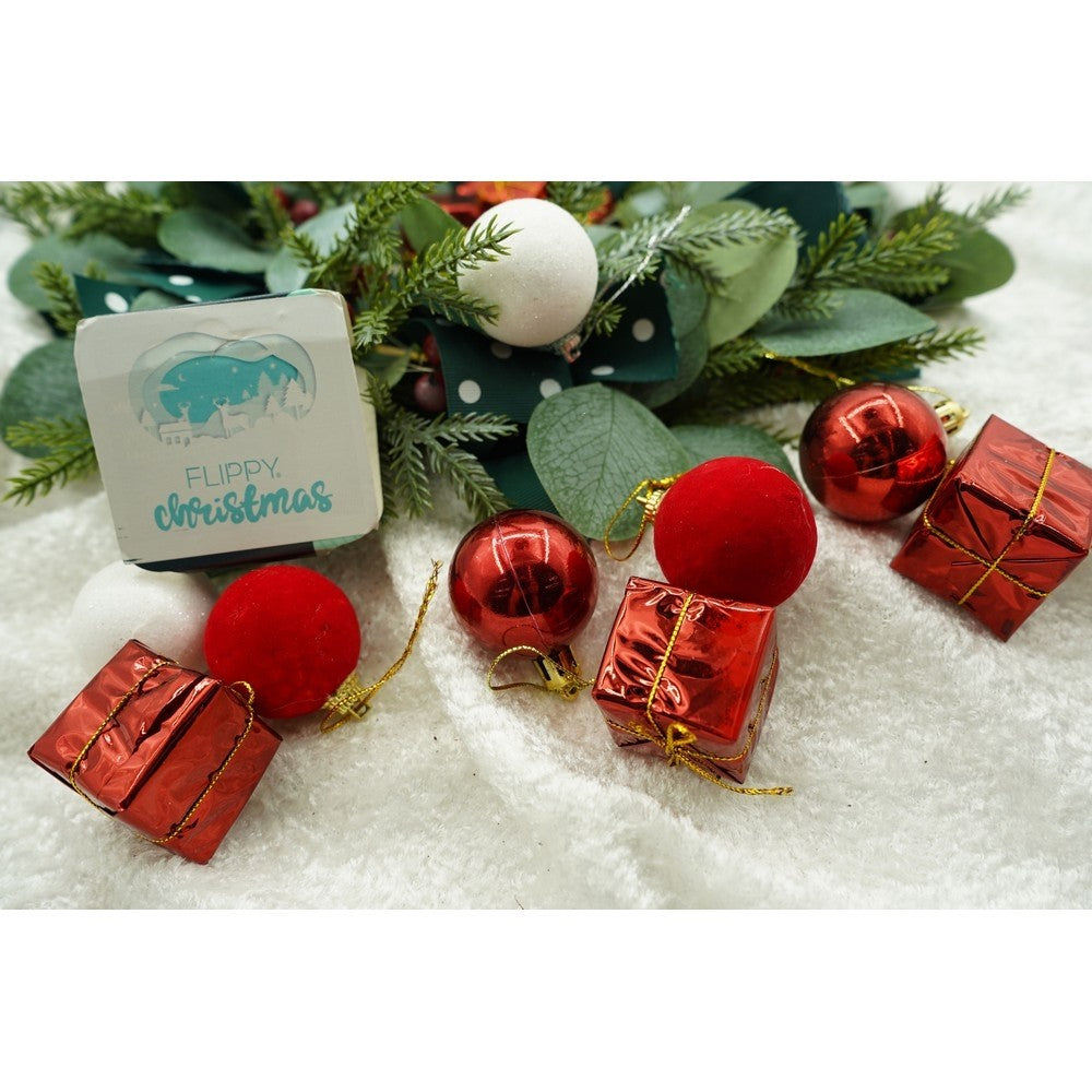 Set De 35 Ornamente De Brad, De Tip Glob, / Rosu, Din Polistiren, Cu Finisaj Sclipitor, Cutie 11 Cm Adancime X 19 Cm Inaltime X 11 Cm Lungime)