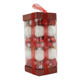 Set De 35 Ornamente De Brad, De Tip Glob, / Rosu, Din Polistiren, Cu Finisaj Sclipitor, Cutie 11 Cm Adancime X 19 Cm Inaltime X 11 Cm Lungime)