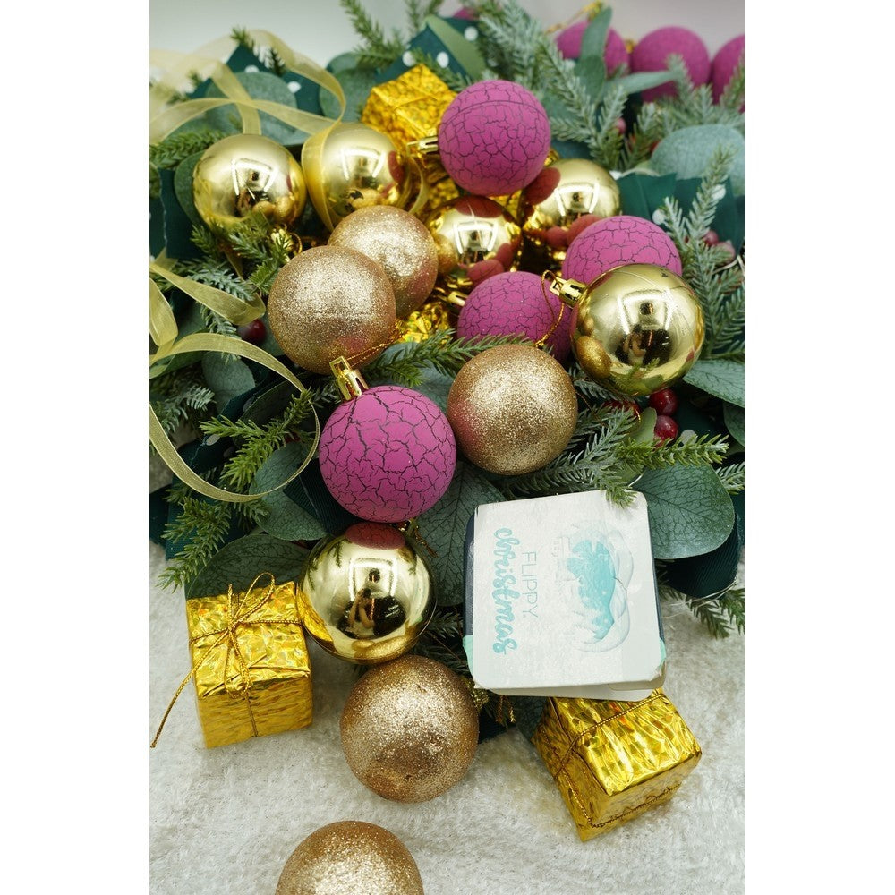 Set De 35 Ornamente De Brad, De Tip Glob, / Mov, Din Polistiren, Cu Finisaj Sclipitor, Cutie 14 Cm Adancime X 23 Cm Inaltime X 14 Cm Lungime)