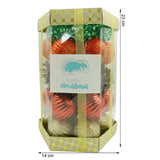 Set de 35 ornamente de brad, Vivimall, de tip Glob, Multicolor, din polistiren, cu finisaj sclipitor , cutie  14  cm adancime x 23  cm inaltime x 14  cm lungime) - vivimall.ro