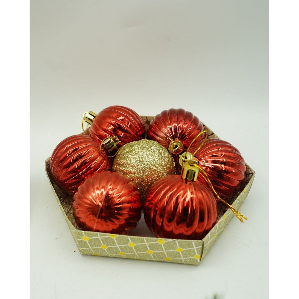 Set De 35 Ornamente De Brad, De Tip Glob, Din Polistiren, Cu Finisaj Sclipitor, Cutie 14 Cm Adancime X 23 Cm Inaltime X 14 Cm Lungime)