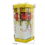 Set De 35 Ornamente De Brad, De Tip Glob, / Rosu, Din Polistiren, Cu Finisaj Sclipitor, Cutie 11 Cm Adancime X 19 Cm Inaltime X 11 Cm Lungime)