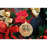 Set de 4 ornamente de brad, Flippy, de tip Glob, Auriu, cu ø de 8 cm, din metal, cu finisaj sclipitor , cutie  8  cm adancime x 32  cm lungime x 8  cm inaltime - vivimall.ro