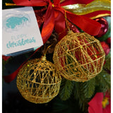 Set De 4 Ornamente De Brad, De Tip Glob, Cu Ã¸ De 8 Cm, Din Metal, Cu Finisaj Sclipitor, Cutie 8 Cm Adancime X 32 Cm Lungime X 8 Cm Inaltime