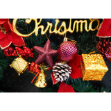 Set de 50 ornamente de brad, Flippy, de tip Glob, Rosu/ Auriu, din plastic, cu finisaj sclipitor , cutie  18  cm lungime x 12  cm adancime x 18  cm inaltime - vivimall.ro