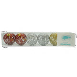 Set De 6 Ornamente De Brad, De Tip Glob, Cu Ã¸ De 6 Cm, Din Metal, Cu Finisaj Sclipitor, Cutie 6 Cm Adancime X 34 Cm Lungime X 6 Cm Inaltime
