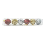 Set De 6 Ornamente De Brad, De Tip Glob, Cu Ã¸ De 6 Cm, Din Metal, Cu Finisaj Sclipitor, Cutie 6 Cm Adancime X 34 Cm Lungime X 6 Cm Inaltime