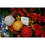 Set De 6 Ornamente De Brad, De Tip Glob, Cu Ã¸ De 8 Cm, Din Polistiren, Cu Finisaj Sclipitor, Cutie 16 Cm Inaltime X 24 Cm Lungime X 8 Cm Adancime
