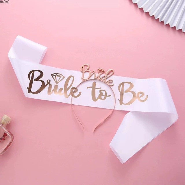 Set De Accesorii Pentru Mireasa, Coronita, Panglica, Stickere, Voal, Tematica Nunta - vivimall.ro