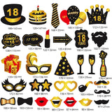 Set Accesorii pentru Petrecere, Vivimall, Props pentru Coltul de Poze, pentru Majorat, Aniversare 18 Ani, Ochelari, Palarii, Mustata, Cravata, pentru Evenimente, Multicolor - vivimall.ro