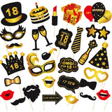 Set Accesorii Pentru Petrecere, Props Pentru Coltul De Poze, Pentru Majorat, Aniversare 18 Ani, Ochelari, Palarii, Mustata, Cravata, Pentru Evenimente - vivimall.ro