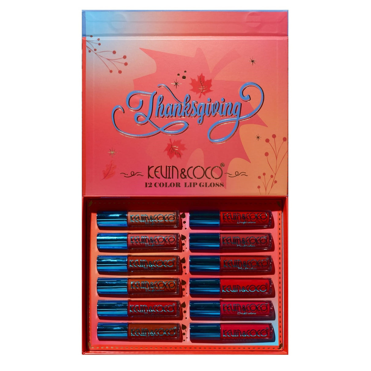 Set De Buze, Kevin & Coco, Caramel Pie, 12 Lip Gloss-Uri, 24 X 18.5 X 3.4 Cm, Multicolor - vivimall.ro