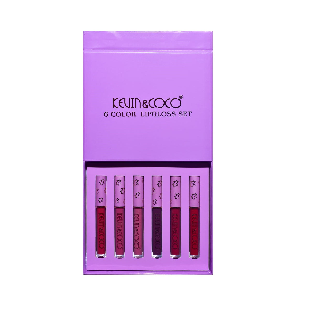 Set De Buze, Kevin Coco, Violet Girl, 6 Lip Gloss-Uri, 17 X 14.8 X 2.9 Cm, Roz/Rosu/Mov - vivimall.ro