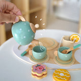 Set De Ceai Din Lemn, 15 Piese, Vopsea Ecologica, +36 Luni, Pastel - vivimall.ro