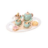 Set De Ceai Din Lemn, 15 Piese, Vopsea Ecologica, +36 Luni, Pastel - vivimall.ro