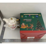 Set De Ceai, Tema Craciun, Ceainic 420 Ml, Cana 310 Ml, Farfurie, Din Portelan - vivimall.ro