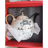 Set de Ceai, Flippy, Tema Craciun, Ceainic 420 ml, Cana 310 ml, Farfurie, din Portelan, Model Mos Craciun, Alb, Resigilat