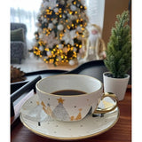 Set De Ceai, Tema Craciun, Ceainic 420 Ml, Cana 310 Ml, Farfurie, Din Portelan - vivimall.ro
