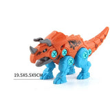 Set De Constructie/Asamblare, 4 Dinozauri, Cu Bormasina Electrica, Baterii 2 X Aa, Surubelnita Si Cutie Depozitare, 22.5 X 14.5 X 15 Cm, Multicolor - vivimall.ro