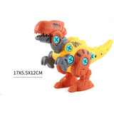 Set De Constructie/Asamblare, 4 Dinozauri, Cu Bormasina Electrica, Baterii 2 X Aa, Surubelnita Si Cutie Depozitare, 22.5 X 14.5 X 15 Cm, Multicolor - vivimall.ro