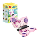 Set de construcție Flippy Fluture 3D, 115 piese plastic ABS roz, vedere frontală cutie