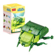 Set de construcție Flippy Gândac Scarabeu 98 piese, model 3D verde închis, vedere frontală asamblat