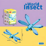 Model 3D libelulă Flippy asamblat, dimensiuni 11x7x7 cm, colecția Lumea Insectelor Mini