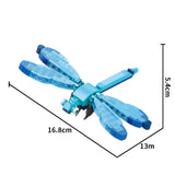 Piesele setului de construcție Flippy Libelula, 117 componente din plastic ABS albastru