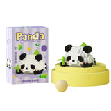 Set construcție Flippy Panda cu Bambus, 159 piese plastic ABS mov, model 3D asamblat, vedere frontală