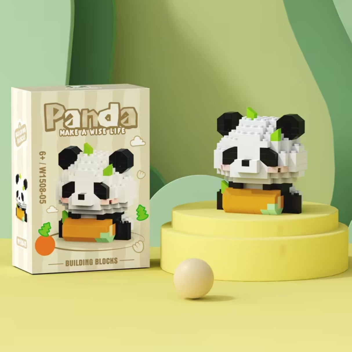 Detaliu piese construcție Flippy Panda, plastic ABS durabil, nuanță bej, unghi apropiat