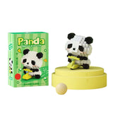 Set construcție Flippy Panda pe Bicicletă, 172 piese plastic ABS verde închis, vedere frontală completă