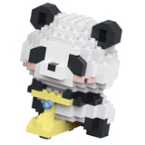 Model Panda pe Bicicletă Flippy asamblat, vedere din spate, plastic ABS durabil