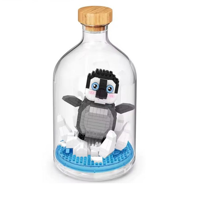 Set de Construit in Sticla, Flippy, 553 Piese, din Plastic, +14 Ani, 10 x 19.6 cm, Model Pinguin, Multicolor - vivimall.ro